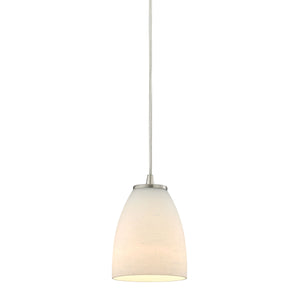 Sandstorm 5'' Wide 1-Light Mini Pendant - Satin Nickel with Off-white Glass 10466/1 Elk Lighting