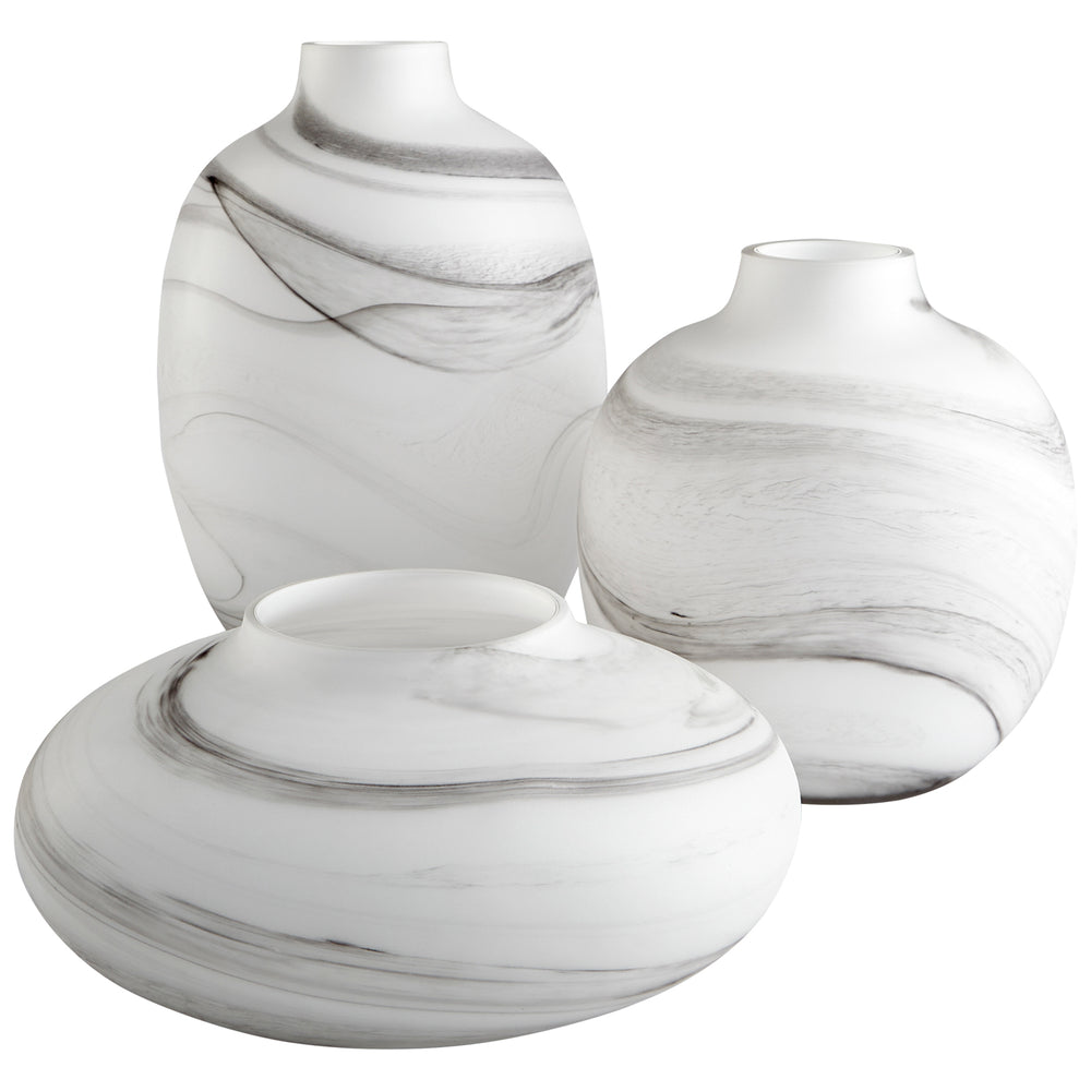 Moon Mist Vase White and Black Swirl 10467 Cyan Design