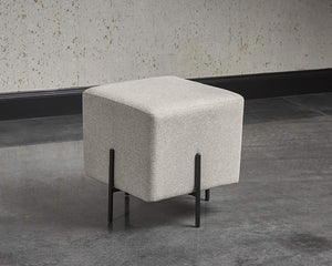 Sunpan Heston Square Upholstered Ottoman with Steel Frame for Modern Living Spaces 104718