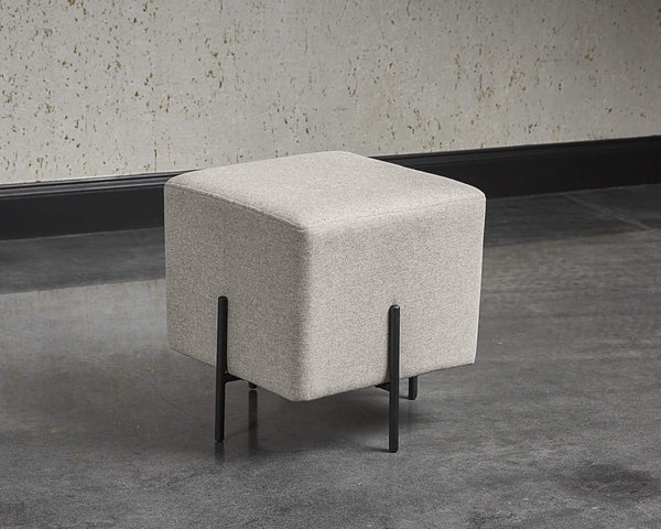 Sunpan Heston Square Upholstered Ottoman with Steel Frame for Modern Living Spaces 104718