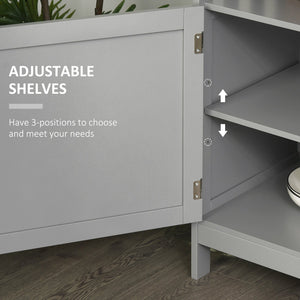 English Elm Homcom Modern Sideboard Buffet Cabinet: Stylish Grey Storage For Kitchen, Dining, Or Coffee Bar W2225P217395