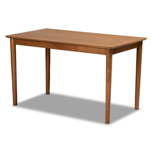 Baxton Studio Baxton Studio Theresa 5-Piece Mid-Century Modern Dining Set in Dark Grey Fabric & Walnut Finish BBT5390-Dark Grey/Walnut-5PC Dining Set