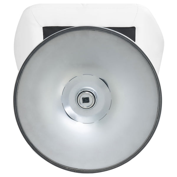 English Elm Kerwin Tufted White Upholstered Adjustable Bar Stool Set of 2 — Swivel, Chrome Pedestal, Height Lever B062P374131