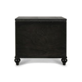 English Elm Dovii Black 3-Drawer Nightstand With Mirror Accent