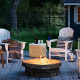 English Elm 12" H X 37" W Outdoor Fire Pit Table