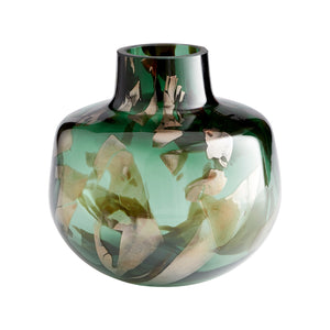 Maisha Vase Green and Gold 10491 Cyan Design