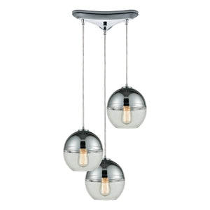 Revelo 12'' Wide 3-Light Mini Pendant - Polished Chrome 10492/3 Elk Lighting