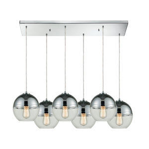 Revelo 32'' Wide 6-Light Rectangular Pendant - Polished Chrome 10492/6RC Elk Lighting