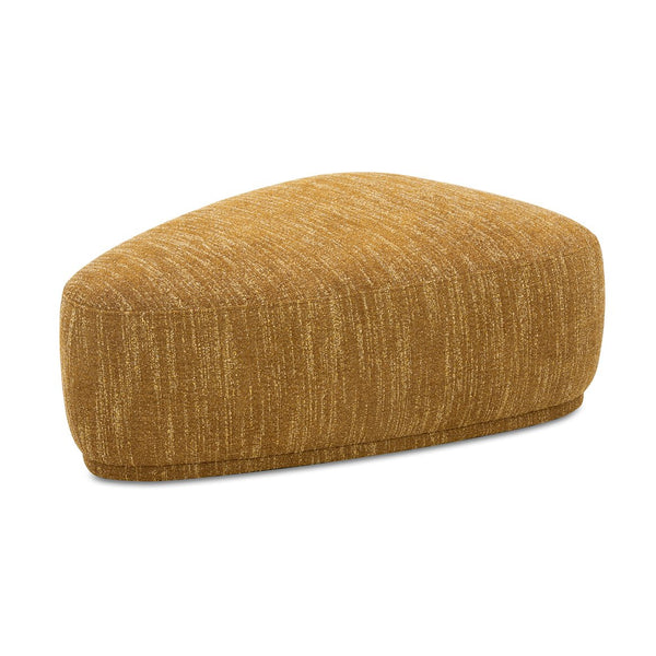 English Elm Jennifer Taylor Home - Pebble Rounded Triangle Cocktail Ottoman with 11-Layer Plywood Frame and Plush Tweed Upholstery Yellow B2719P238433