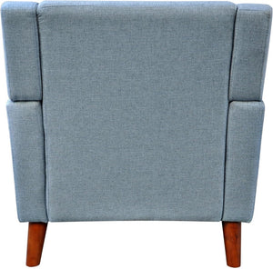 English Elm Mid-century Waffle Tufted Club Chair Solid Wood Splayed Legs Reading Lounge Accent Blue N776P379535B