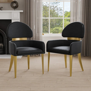 English Elm Contemporary Northall Arm Chair with Sleek Upholstery and Minimalist Profile for Modern Dining Spaces Black 31 L x 21 W x 24 H B2741P404844