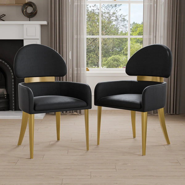 English Elm Contemporary Northall Arm Chair with Sleek Upholstery and Minimalist Profile for Modern Dining Spaces Black 31 L x 21 W x 24 H B2741P404844