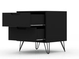 Manhattan Comfort Rockefeller Mid-Century Modern Dresser and Nightstand Black 104GMC2