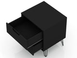 Manhattan Comfort Rockefeller Mid-Century Modern Dresser and Nightstand Black 104GMC2