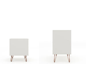 Manhattan Comfort Rockefeller Mid-Century Modern Dresser and Nightstand Off White and Nature 104GMC3