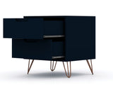 Manhattan Comfort Rockefeller Mid-Century Modern Dresser and Nightstand Tatiana Midnight Blue 104GMC4