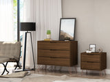 Manhattan Comfort Rockefeller Mid-Century Modern Dresser and Nightstand Brown 104GMC5