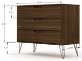 Manhattan Comfort Rockefeller Mid-Century Modern Dresser and Nightstand Brown 104GMC5