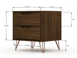 Manhattan Comfort Rockefeller Mid-Century Modern Dresser and Nightstand Brown 104GMC5