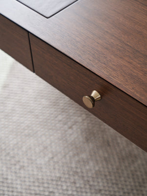 Lexington Sligh Berwick Writing Desk - Stylish Dark Walnut Design With Usb Charging, Leather Surface & Storage Drawers Dark Brown Wood 104-410