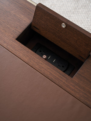 Lexington Sligh Berwick Writing Desk - Stylish Dark Walnut Design With Usb Charging, Leather Surface & Storage Drawers Dark Brown Wood 104-410