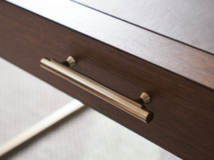 Lexington Sligh Berwick Writing Desk - Stylish Dark Walnut Design With Usb Charging, Leather Surface & Storage Drawers Dark Brown Wood 104-410