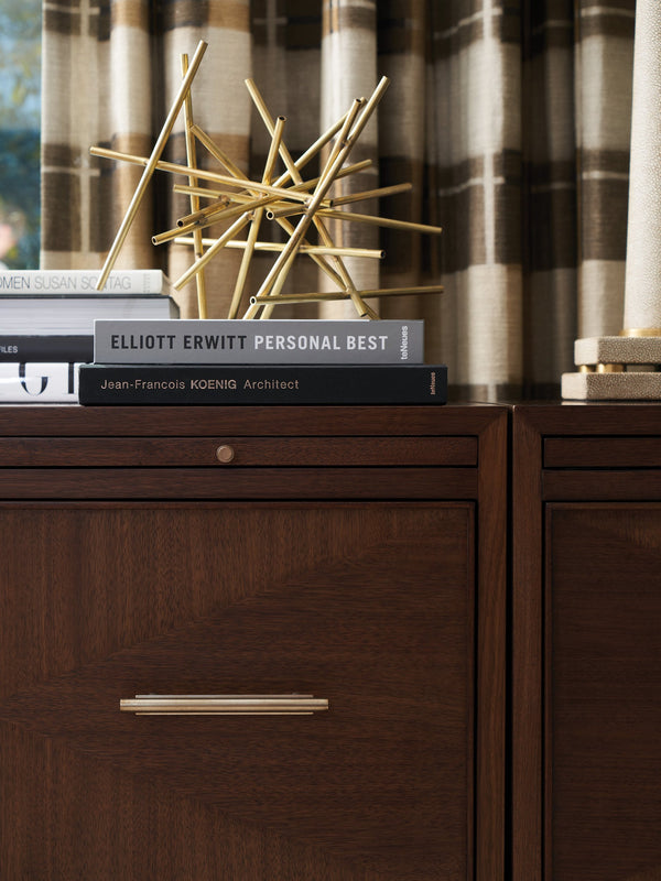 Lexington Sligh Berwick File Chest - Stylish Dark Walnut Finish With Locking Drawers & Pull-out Shelf For Home Offices Dark Brown Wood 104-450