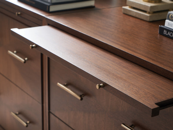 Lexington Sligh Berwick File Chest - Stylish Dark Walnut Finish With Locking Drawers & Pull-out Shelf For Home Offices Dark Brown Wood 104-450