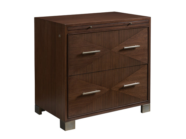 Lexington Sligh Berwick File Chest - Stylish Dark Walnut Finish With Locking Drawers & Pull-out Shelf For Home Offices Dark Brown Wood 104-450