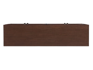Lexington Sligh Cameron Media Console - Stylish Contemporary Design With Elegant Metal Base And Ample Storage Solutions Dark Brown Wood 104-660
