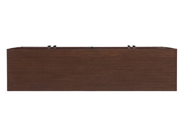 Lexington Sligh Cameron Media Console - Stylish Contemporary Design With Elegant Metal Base And Ample Storage Solutions Dark Brown Wood 104-660