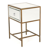 Christopher Knight Home® - Noble House - Inka Mirrored Gold 1 Drawer Side Table