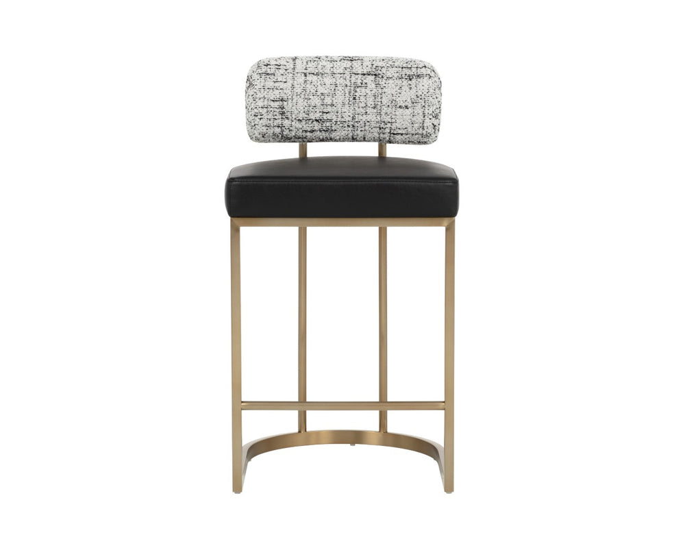 Sunpan LARISSA Counter Stool - Stylish Bravo Black & Halton Birch, Perfect for Modern Kitchens & Bars 112426