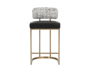 Sunpan LARISSA Counter Stool - Stylish Bravo Black & Halton Birch, Perfect for Modern Kitchens & Bars 112426