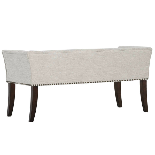 English Elm Welburn Upholstered Bench with Solid Wood Frame and Foam Seat, Stylish Mid-Century Design, Durable Upholstery Cream 50.25 L x 21 W x 12.75 H B035P341162