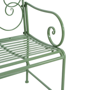 English Elm Christopher Knight Home® - Sunnydaze Iron Garden Bench with 41" Spacious Seating for Two, Timeless Elegant Outdoor Seating Design Matte Green N775P206861G