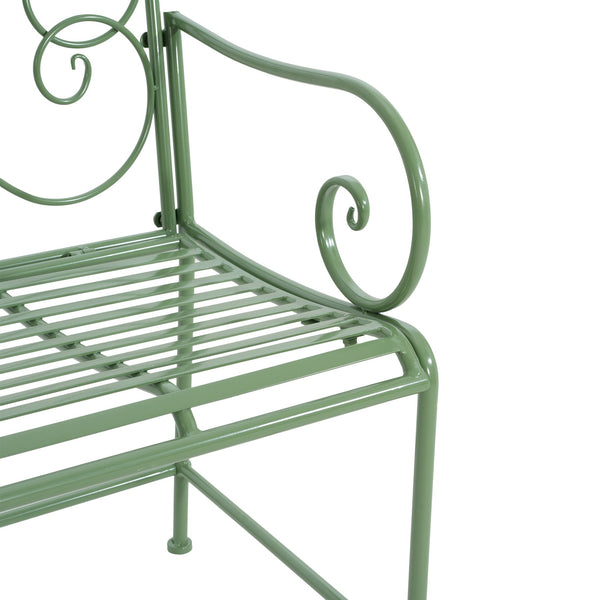 English Elm Christopher Knight Home® - Sunnydaze Iron Garden Bench with 41" Spacious Seating for Two, Timeless Elegant Outdoor Seating Design Matte Green N775P206861G