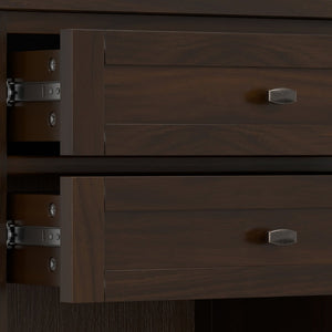 English Elm Warm Shaker Solid Pine Nightstand Two Drawer Open Shelf Farmhouse Bedside Storage B136P420752