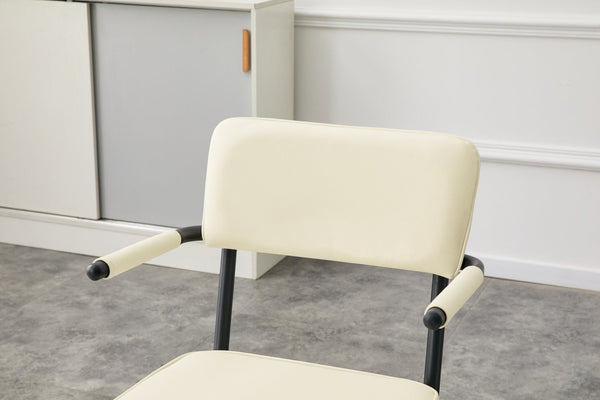 English Elm Dining Chairs Set of 2 Velvet Upholstered with Hangable Arms and Metal Legs W3493P449277