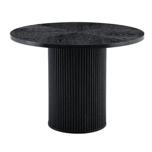 English Elm A Geometric Fan Panel Round Dining Table with Iron Base for Modern Apartment Spaces W1151P361386