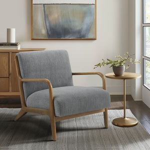 JLA Home INK+IVY - Mid-Century solid wood accent armchair with plush upholstery, ergonomic curved arms and timeless minimalist style Grey II100-0435