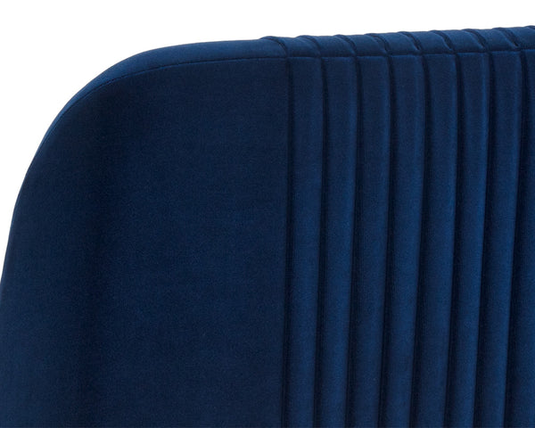 Sunpan Nevin Upholstered Counter Stool Ruched Seatback Foam Cushion Antique Brass Base 105087