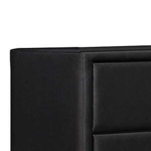English Elm 5 Drawer Faux Leather Upholstered Chest Tapered Legs Bedroom Storage Modern B056P416786
