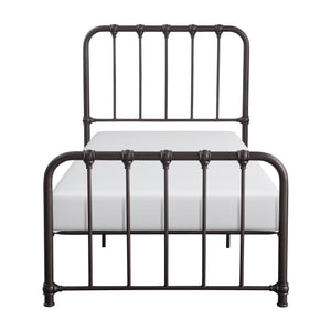 English Elm Metal Bed Bethany Queen Platform with Curved Headboard and Timeless Accent Joints for Stylish Rooms Bronze 47.25 L x 41.75 W x 4 H B011P265593