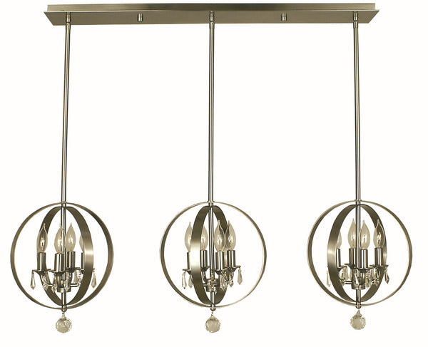 Framburg 12-light Floating Constellation Island Chandelier - Stunning Usa-made Design For Modern Spaces Brushed Nickel Metal 1051 Bn