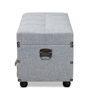 Baxton Studio Baxton Studio Flynn Stylish Grey Upholstered Storage Ottoman with Drawers - Versatile Home Accent JY19A416-Grey-Otto