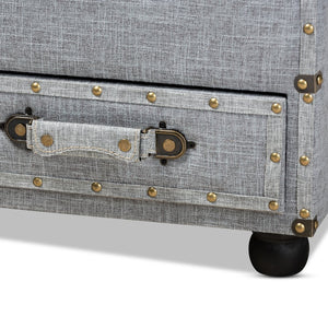Baxton Studio Baxton Studio Flynn Stylish Grey Upholstered Storage Ottoman with Drawers - Versatile Home Accent JY19A416-Grey-Otto