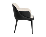 Hagan Dining Armchair - Dillon Cream / Dillon Black 105167 Sunpan