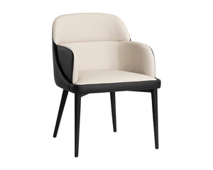 Hagan Dining Armchair - Dillon Cream / Dillon Black 105167 Sunpan