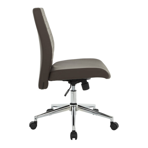 OSP Home Furnishings Mid-back Bonded Leather Manager Chair with Chrome Base for Home or Office Use EC51830MC-EC51